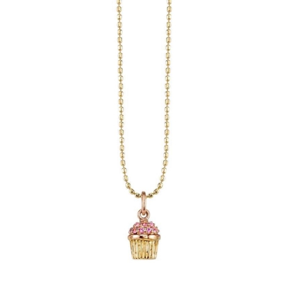 Sydney Evan 14K gold and pave style pink sapphires